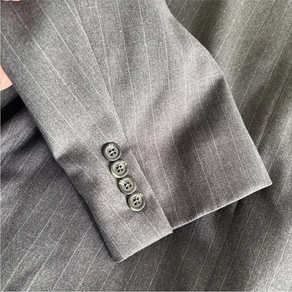 Lauren Ralph Lauren Men's 2 Button Wool Blazer Size 44L Gray Striped - Picture 10 of 12
